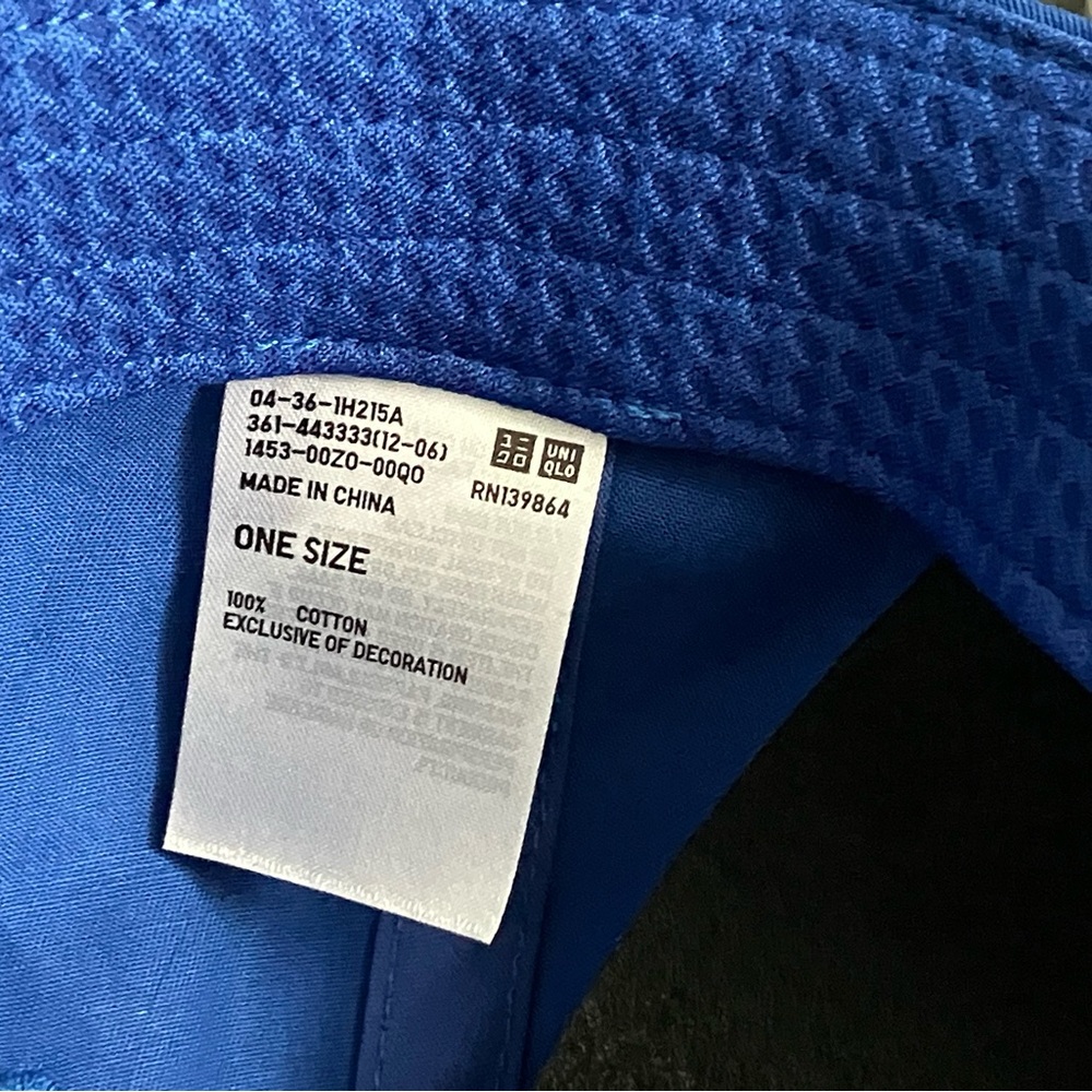 Uniqlo Roger Federer Tennis Hat Cap in RARE Blue NWOT Gorgeous OOP Velcro Strap - Picture 10 of 11